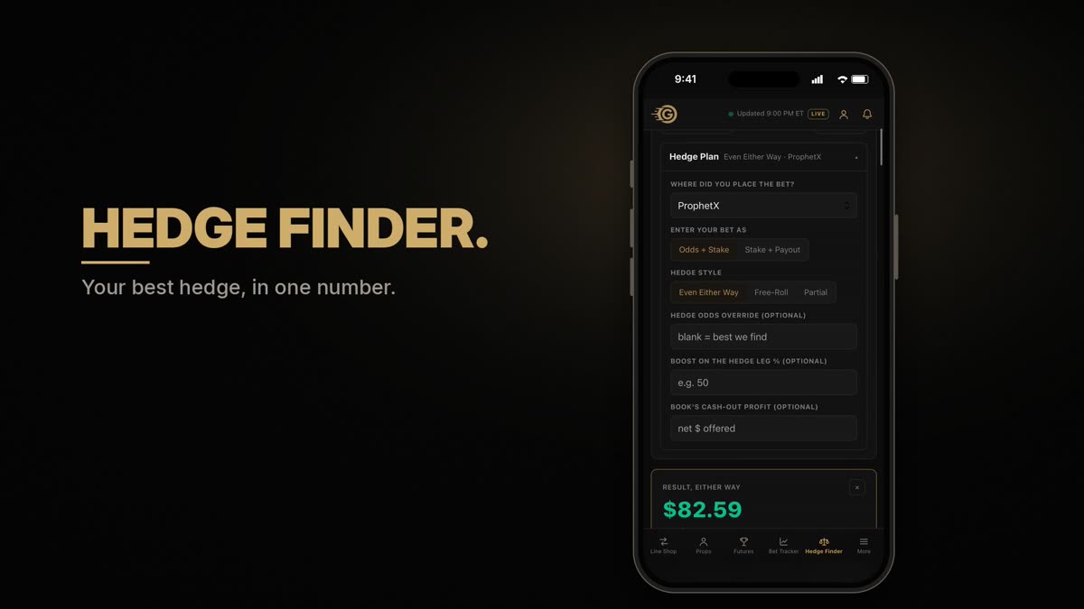 The Hedge Finder in the iPhone app showing a hedge result